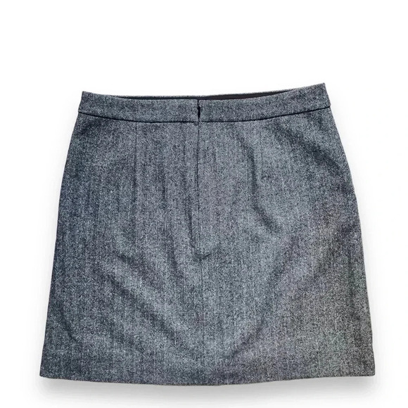 NWT J.Crew Herringbone Wool-Blend Button Front Skirt - Picture 4 of 4